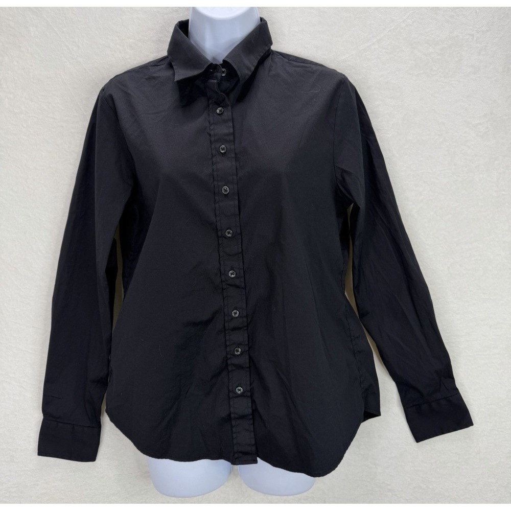 Rochelle Behrens The Shirt Size Medium Black Button Up Classic